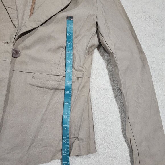 NWOT Papaya Open Front Stetchy Fitted Blazer Size Lg Juniors Beige Button Career - Picture 4 of 6